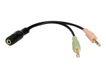 Logilink | Audio Adapter 3.5 Stereo 4-Pin Female to 2 x 3.5 Stereo Male | 4-pin 3.5 mm stereo jack