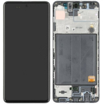 Ekranas tinkantis Samsung A515 A51 2020 su lietimui jautriu stikliuku ir rėmeliu Black (service pack)