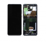 Ekranas tinkantis Samsung G988 S20 Ultra su lietimui jautriu stikliuku ir rėmeliu Cosmic Black (assembled service pack)