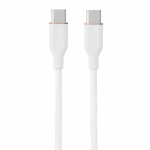 Silikoninis kabelis USB Type-C - Type-C, 100W (baltas, 1m)