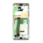Ekranas tinkantis Samsung G988 S20 Ultra su lietimui jautriu stikliuku ir rėmeliu White (service pack)