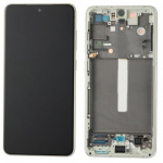 Ekranas tinkantis Samsung G990 S21 FE 5G su lietimui jautriu stikliuku ir rėmeliu Olive (service pack)