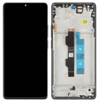 Ekranas tinkantis Xiaomi Redmi Note 13 Pro 4G/Poco M6 Pro 4G su lietimui jautriu stikliuku ir rėmeliu Black OLED