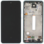 Ekranas tinkantis Samsung A525/A526 A52 4G/5G 2021 su lietimui jautriu stikliuku ir rėmeliu Awesome Blue (assembled service pack