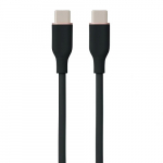 Silikoninis kabelis USB Type-C - Type-C, 100W (juodas, 2m)