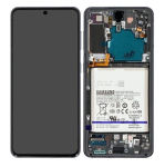 Ekranas tinkantis Samsung G991 S21 5G su lietimui jautriu stikliuku ir rėmeliu Phantom Grey (service pack)