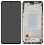 Ekranas tinkantis Samsung A276 A27 5G su lietimui jautriu stikliuku ir rėmeliu Black (service pack)