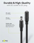 DC maitinimo kabelio ilgiklis 3m 5.5x2.5mm juodas 2x0.5 mm&sup2; max 24VDC 120W
