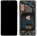 Ekranas tinkantis Samsung G996 S21 Plus su lietimui jautriu stikliuku ir rėmeliu Phantom Black OLED (real size)