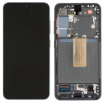 Ekranas tinkantis Samsung S911 S23 5G su lietimui jautriu stikliuku ir rėmeliu Phantom Black (used Grade B)