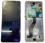 Ekranas tinkantis Samsung G998 S21 Ultra su lietimui jautriu stikliuku ir rėmeliu Phantom Silver (service pack)
