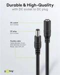 DC maitinimo kabelio ilgiklis 5m 5.5x2.1mm juodas 2x0.5 mm&sup2; max 24VDC 120W