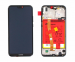 Ekranas tinkantis Huawei P20 Lite su lietimui jautriu stikliuku ir rėmeliu ir baterija Midnight Black (service pack)