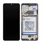Ekranas tinkantis Samsung A325 A32 4G 2021 su lietimui jautriu stikliuku Black ir rėmeliu (used Grade C)