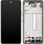Ekranas tinkantis Samsung A536 A53 5G su lietimui jautriu stikliuku ir rėmeliu Awesome Black (service pack)