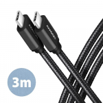 CABLE USB-C TO USB-C 3M 60W/BLACK BUCM3-CM30AB AXAGON