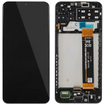 Ekranas tinkantis Samsung A135 A13 4G 2022 su lietimui jautriu stikliuku ir rėmeliu Black