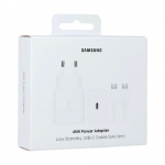 Įkroviklis originalus Samsung Super Fast Charging (Type-C) EP-T4511XWE (45W) baltas + type-C kabelis su įp