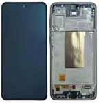 Ekranas tinkantis Samsung A376 A37 5G su lietimui jautriu stikliuku ir rėmeliu Grey Green (service pack)