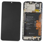 Ekranas tinkantis Huawei Honor X7a su lietimui jautriu stikliuku ir rėmeliu ir baterija Black (service pack)