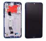 Ekranas tinkantis Xiaomi Redmi Note 8T su lietimui jautriu stikliuku ir rėmeliu Blue (service pack)
