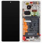 Ekranas tinkantis Huawei P50 PRO su lietimui jautriu stikliuku ir rėmeliu ir baterija Pearl White (service pack)