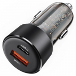 Automobilinis įkroviklis Acefast B12 60W USB-C/USB-A juodas