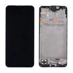 Ekranas tinkantis Samsung A165 A16 4G su lietimui jautriu stikliuku ir rėmeliu Black (service pack)
