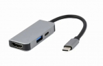Adapteris Type-C - HDMI/USB3 3in1 Gembird A-CM-COMBO3-02