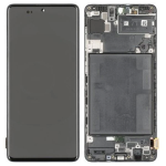 Ekranas tinkantis Samsung A715 A71 2020 su lietimui jautriu stikliuku ir rėmeliu Black (service pack)