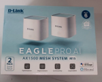 SALE OUT. D-Link M15-2 EAGLE PRO AI AX1500 Mesh System D-Link EAGLE PRO AI AX1500 Mesh System M15-2 (2-pack) 802.11ax 1200+300 M