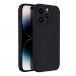 Dėklas Silicone Mag Cover (MagSafe) skirtas iPhone 15 Plus juodas