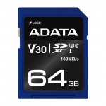 SD atminties korta 64GB Adata V30 ASDX64GUI3V30S-R