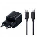 Įkroviklis Joyroom (JR-TG7) + "USB-C (Type-C) to USB-C (Type-C)" (1xUSB-C, 1xUSB 33W) juodas
