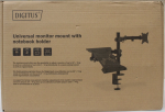 SALE OUT. DIGITUS Universal Monitor Mount with Notebook Holder | Digitus Desk Mount | DA-90436
