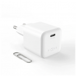 Fixed Mini GaN power adapter with USB-C output and PD support, 65W