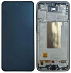 Ekranas tinkantis Samsung A376 A37 5G su lietimui jautriu stikliuku ir rėmeliu Charcoal (service pack)