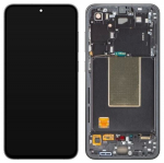 Ekranas tinkantis Samsung S721 S24 FE 5G su lietimui jautriu stikliuku ir rėmeliu Graphite (assembled service pack)