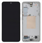 Ekranas tinkantis Samsung S921 S24 su lietimui jautriu stikliuku ir rėmeliu Marble Grey (used Grade A)