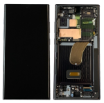 Ekranas Samsung S918 S23 Ultra 5G su lietimui jautriu stikliuku ir rėmeliu Phantom Black originalus (service pack), PREKĘ TURIME