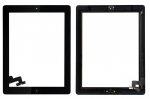 Lietimui jautrus stikliukas iPad 2 Black su home mygtuku ir laikikliais HQ