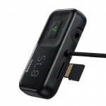 Automobilinis FM moduliatorius, įkroviklis su Bluetooth, AUX 12-24V 2xUSB 3.1A, juodas