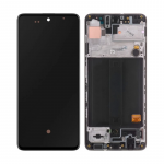 Ekranas tinkantis Samsung A515 A51 su lietimui jautriu stikliuku ir rėmeliu Black (service pack)
