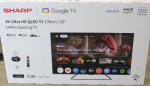 SALE OUT. Sharp 55GR8265E 55" (139cm) 4K Ultra HD QLED Smart Google Frameless TV, 144Hz, Dolby Vision IQ, Dolby Atmos, Harman/Ka