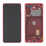 Ekranas tinkantis Samsung G780/G781 S20 FE su lietimui jautriu stikliuku ir rėmeliu Cloud Red (service pack)