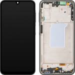 Ekranas tinkantis Samsung A266 A26 5G su lietimui jautriu stikliuku ir rėmeliu Black OLED (real size)