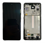 Ekranas tinkantis Samsung A528 A52S 2021 su lietimui jautriu stikliuku ir rėmeliu Awesome Black (used Grade C)