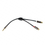 Aux įėjimo adapteris jack 3.5mm  ki&scaron;tukas - 2 RCA lizdas