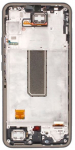 Ekranas tinkantis Samsung A346 A34 5G 2023 su lietimui jautriu stikliuku ir rėmeliu Silver (service pack)
