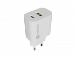Natec Ribera USB Charger 1X USB-A + 1X USB-C 20W, White